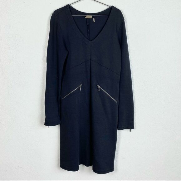 Athleta Dark Grey Long Sleeve Dress with Zipper Accent Pockets - Picture 2 of 8